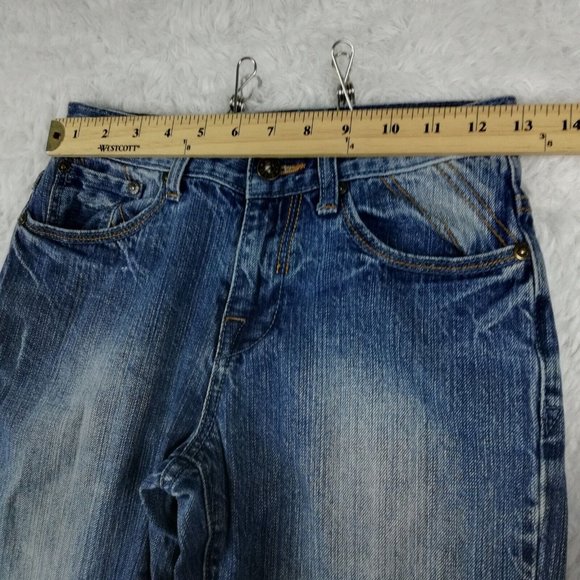 Guess Girls Jeans Straight Leg Denim Blue Medium Wash‎ Ripped 12 - Picture 8 of 13
